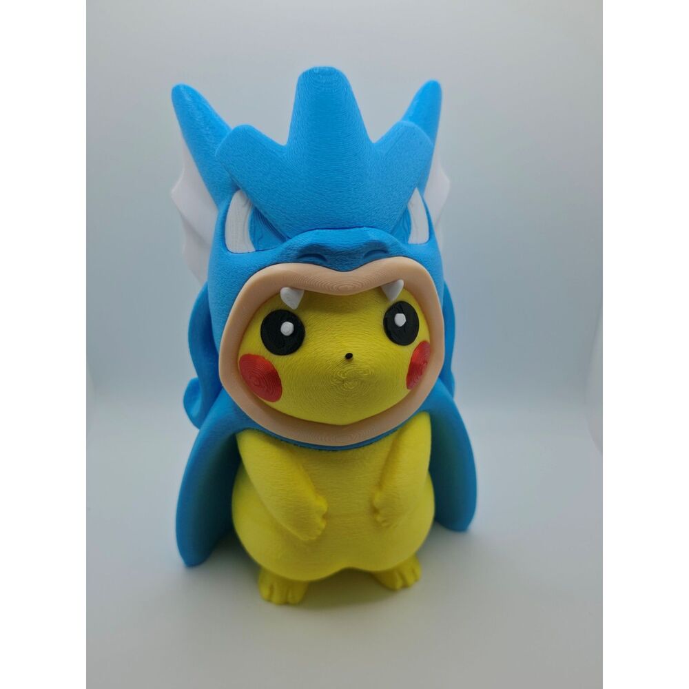 3D-Printed Gyarados Poncho Pikachu Figure (~7 Inches)